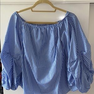 Petersyn Gingham Off the shoulder top size M